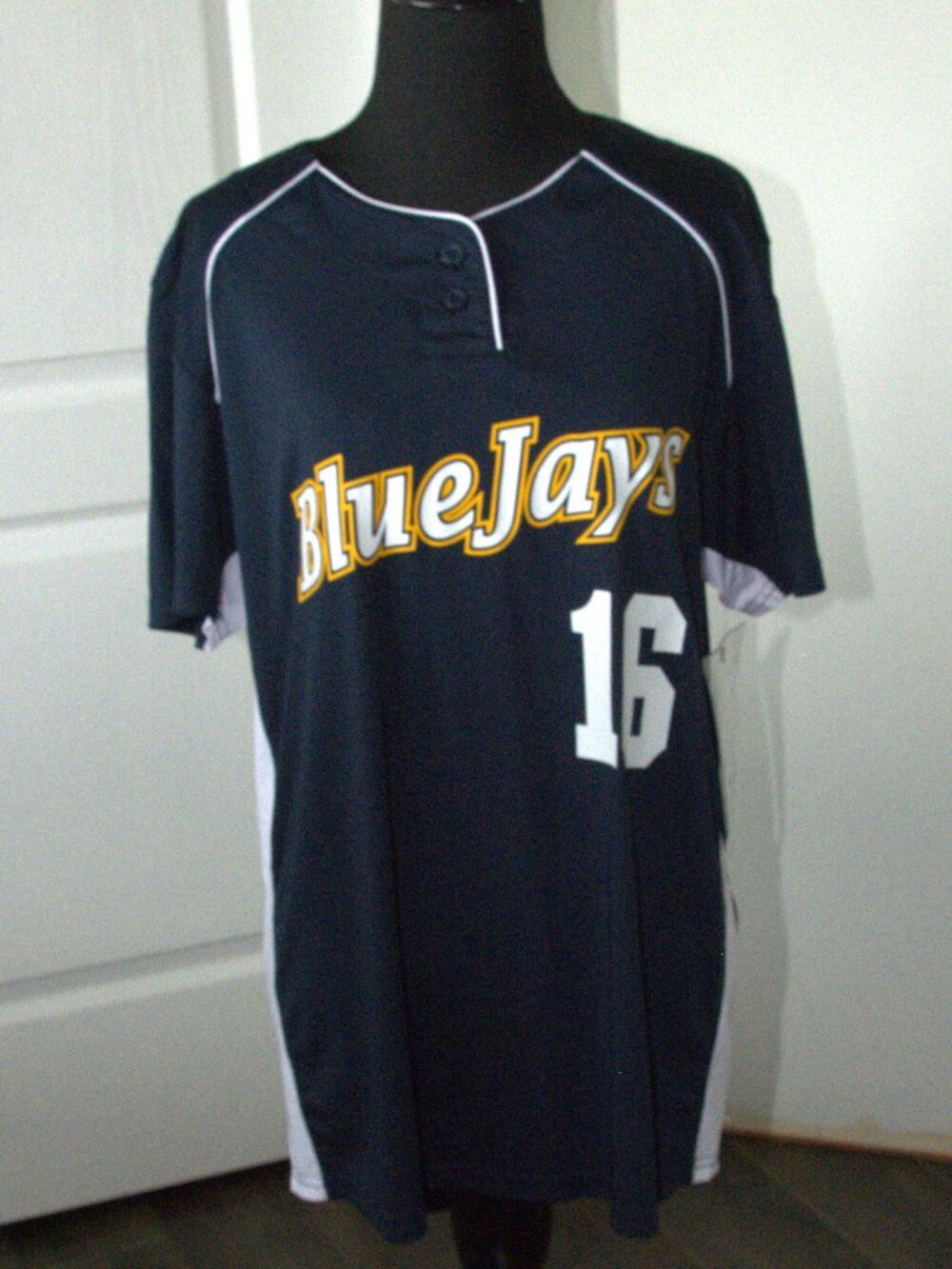 Alleson Athletic Blue jays #16 Women's Short Sleeve Jersey size Medium